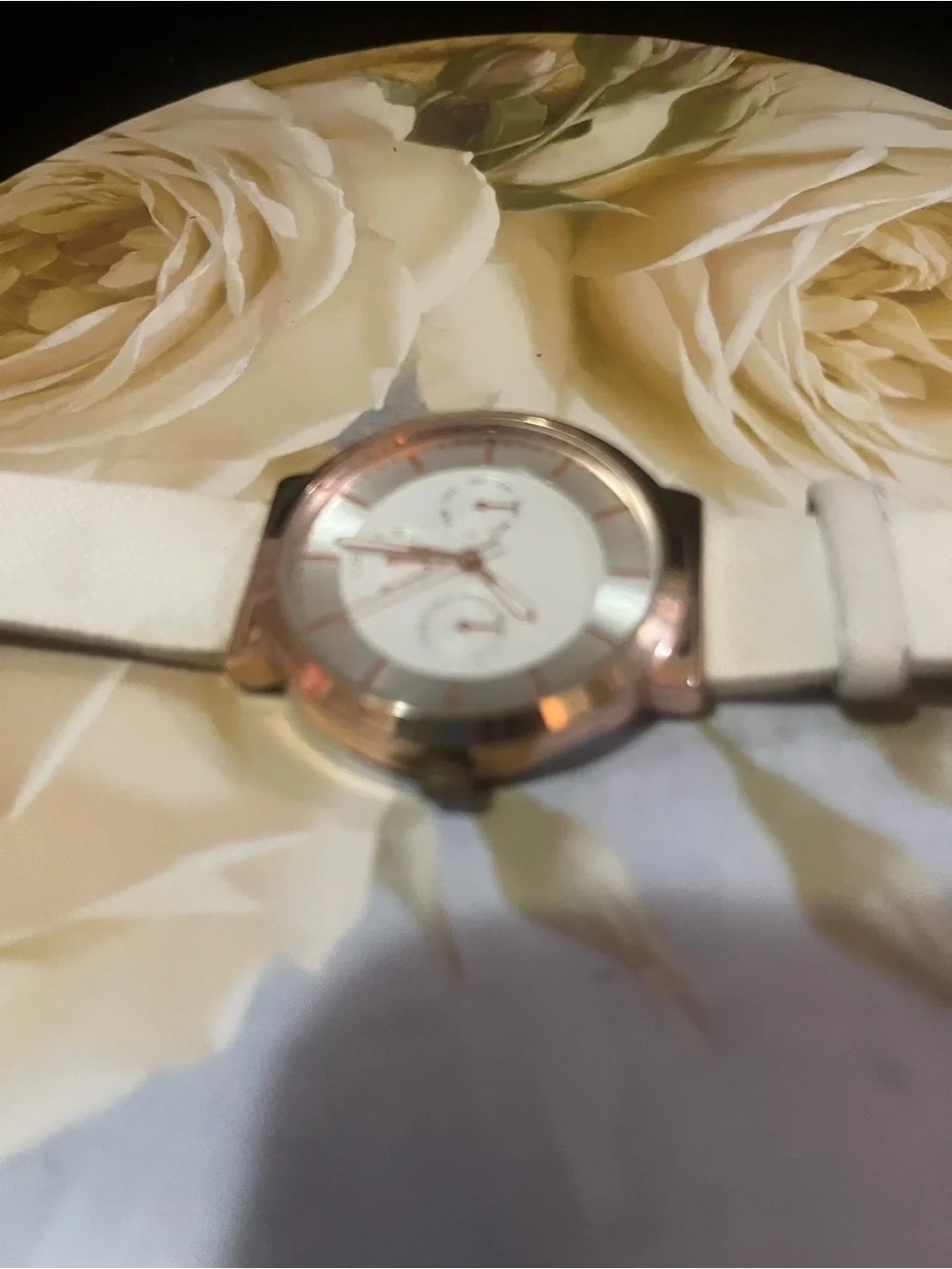 White Leather Strap Watch - Women's Classic